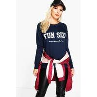 Katie Fun Size Slogan Sweat - navy