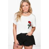 katie embroidered t shirt ivory