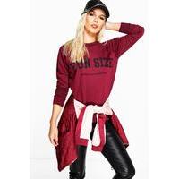 Katie Fun Size Slogan Sweat - merlot