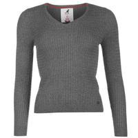 Kangol Cable V Neck Knitted Jumper Ladies