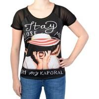 kaporal t shirt ruty black womens t shirt in black