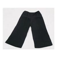 Kaliko, size 14 black linen blend crinkle effect trousers