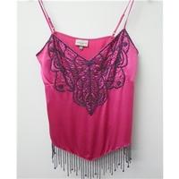 Karen Millen - Size 8 - Pink - Beaded silk camisole