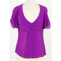 Karen Millen size 12 bright purple short sleeved blouse