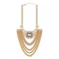 kayla multi chain gold necklace