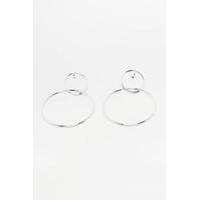 Kate Double Circle Stud Earrings, SILVER