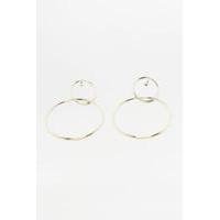 Kate Double Circle Stud Earrings, GOLD