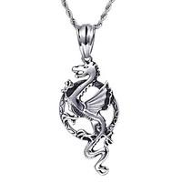 Kalen2016 New Dragon Necklace Fashion 316L Stainless Steel Chinese Lucky Dragon Pendant Necklace Gifts