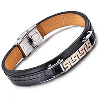 Kalen Hot Sale Vintage Jewelry Wholesale Cool Stainless Steel Rose Gold Plated Charm Leather Bracelet Bangle For Men Christmas Gifts