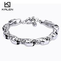 Kalen Men\'s Jewelry Stainless Steel Skull Bracelet Fashion Teen Boy Bracelet