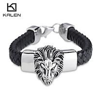 kalen mens jewelry stainless steel and leather bangles