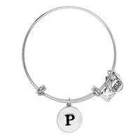 karma outlet silver letter p bangle