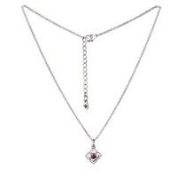 karma february birthstone silver necklace