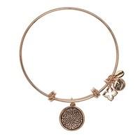 karma rose gold celtic pattern coin bangle