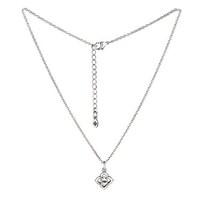 Karma April Birthstone Silver Necklace