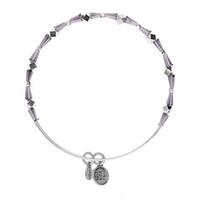 karma lilac silver beaded bangle