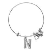 karma silver letter n bangle