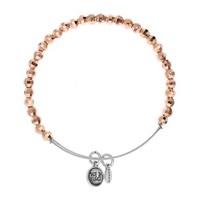 karma rose gold beaded bangle