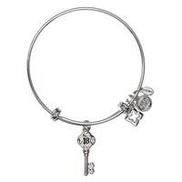 Karma 18 Key Silver Bangle