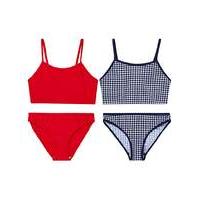 kd girls pack of two gingham bikinis