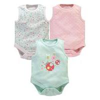 KD BABY Girls Pack of 3 Bodysuits