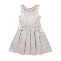 KD Girls Silver Leopard Print Dress