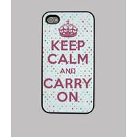 keep calm and carry on polka dots
