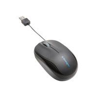 kensington pro fit retractable mobile mouse optical wired usb black