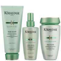 Kerastase Resistance Trio Set: Volumifique Bain Shampoo Fine Hair 250ml, Volumifique Volume Expansion Spray for Fine Hair 125ml and Volumifique Gelee 