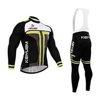 KEIYUEM Cycling Jersey with Bib Tights Men\'s Long Sleeve Bike Tights Bib Tights Clothing SuitsWaterproof Quick Dry Windproof Insulated