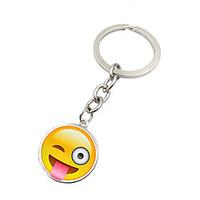 Key Chain Circular Key Chain Silver Metal