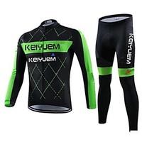 keiyuem cycling jersey with tights unisex long sleeve bike jersey clot ...