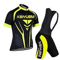 keiyuem cycling jersey with bib shorts unisex short sleeve bike clothi ...