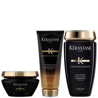 Kerastase Chronologiste Trio Set: Essential Revitalising Balm 200ml, Exfoliating Pre-Shampoo Scalp Treatment 200ml and Revitalising Shampoo 250ml