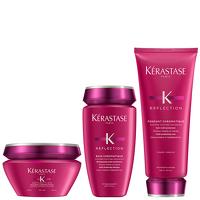 Kerastase Reflection Trio Set: Conditioner Fondant Chromatique 200ml, Bain Chromatique Shampoo 250ml and Masque Chromatique for Thin Hair 200ml