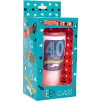 Keepsakes Milestone Age Beer Glass - 40th