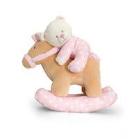 Keel Toys Baby Bear On Musical Rocking Horse - 22cm Pink