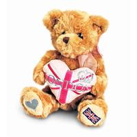 Keel Toys London Bear With Pink Heart - 20cm