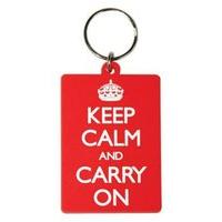 keep calm and carry on officially licensed rubber keychain