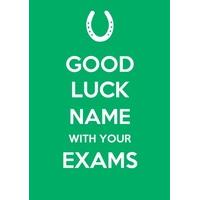 keep calm in your exams personalised good luck card