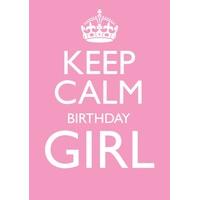 keep calm girl birthday card