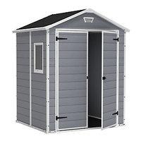 Keter Manor Double Door Plastic Shed Grey - 6 x 5 ft