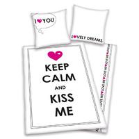 Keep Calm & Kiss Me Single Duvet Cover & Pillowcase Set