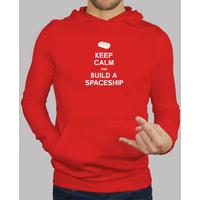 keep calm and build a spaceship mens hoodie