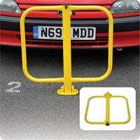 key lock folding parking barrier with side hoops