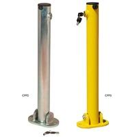 key lock folding parking post yellow