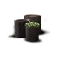 Keter Rattan Set Of 3 Planters.