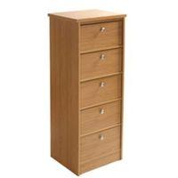 Kendal Oak Effect Tall 5 Drawer Chest Of Drawers (H)1200mm (W)480mm