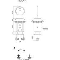 Key switch 250 Vac 1.5 A 1 x Off/On 1 x 90 ° SCI K3-16A2-06 1 pc(s)