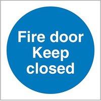 Keep Fire Door Closed Self Adhesive Vinyl 100mm x 100mm